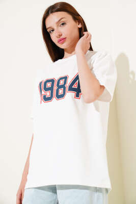1984 Yazılı T-shirt Beyaz - CALİENTE