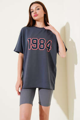 1984 Yazılı T-shirt Füme - CALİENTE