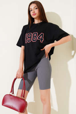 1984 Yazılı T-shirt Siyah - CALİENTE