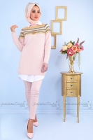 4'lü Kolye Hediyeli Kombin - Pudra - 74,60 TL Yerine 49,90 TL