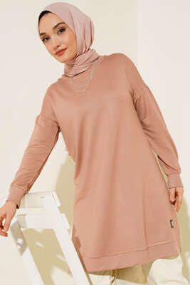 Armalı Oversize Tunik Bej 