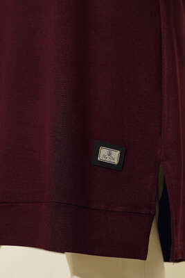 Armalı Oversize Tunik Bordo - Tunik