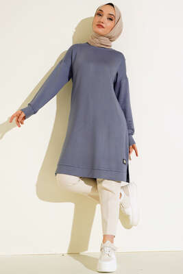 Armalı Oversize Tunik Gri 
