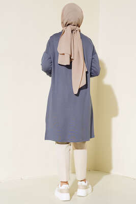 Armalı Oversize Tunik Gri - Tunik