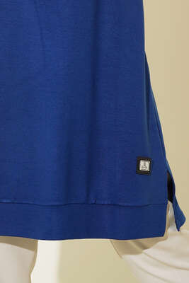 Armalı Oversize Tunik İndigo - Tunik