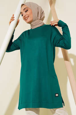 Armalı Oversize Tunik Zümrüt Yeşili 