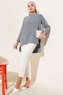 Ayrobin Duble Kol Tunik Kayrak Grisi - Tunik