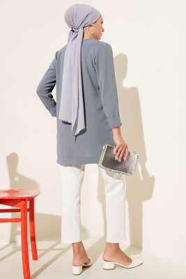 Ayrobin Duble Kol Tunik Kayrak Grisi - Tunik