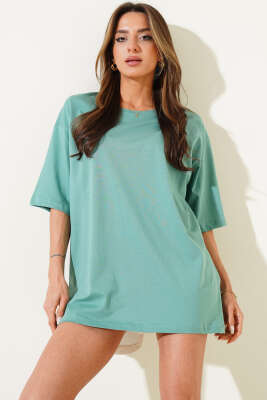 Basıc Oversize T-Shirt Çağla Yeşili - Yeni Giyim