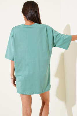 Basıc Oversize T-Shirt Çağla Yeşili - Yeni Giyim
