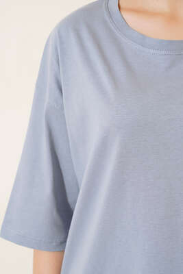 Basıc Oversize T-Shirt Kayrak Grisi - Yeni Giyim