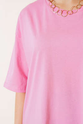 Basıc Oversize T-Shirt Pembe - Yeni Giyim