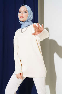 Basic Triko Tunik Bej 