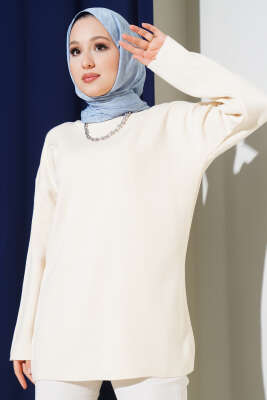 Basic Triko Tunik Bej - Triko