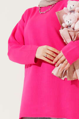 Basic Triko Tunik Fuşya - Triko