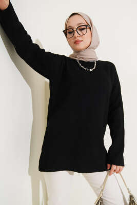 Basic Triko Tunik Siyah - Triko