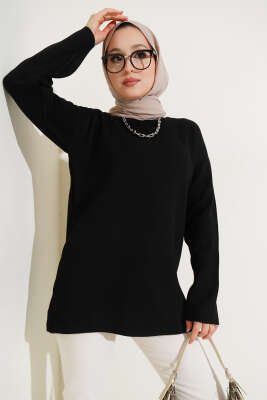 Basic Triko Tunik Siyah - Triko