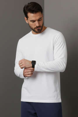 Basic Uzun Kol Sweatshirt Beyaz - WİPEOUT