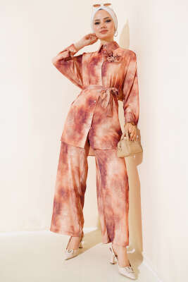 Batik Desen İkili Takım Camel - HEWES
