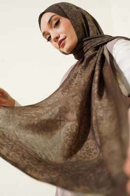 Batik Motifli Modal Şal Çağla Yeşili 