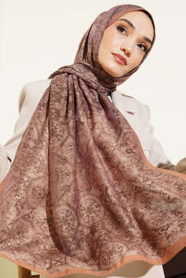 Batik Motifli Modal Şal Camel 
