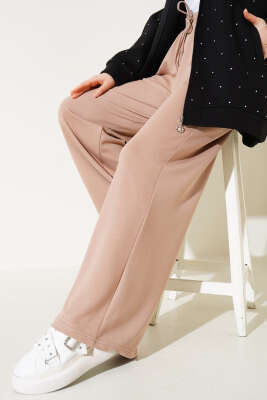 Bel İp Bağlamalı Bol Pantolon Camel - Pantolon