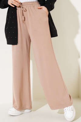 Bel İp Bağlamalı Bol Pantolon Camel - Pantolon