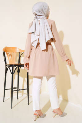 Bel Lastikli Ayrobin Tunik Latte - Tunik