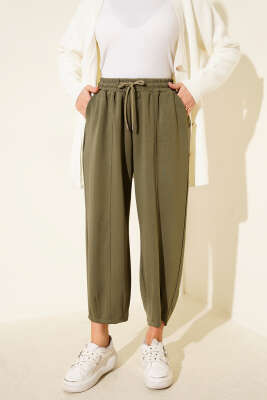 Bel Lastikli Çımalı Loyşa Pantolon Haki - Yılın Fırsatı