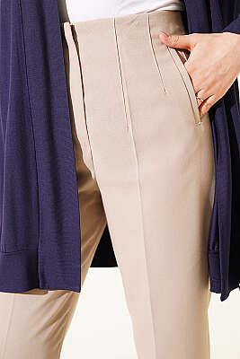 Bel Pensli Havuç Pantolon Bej - 500-700 TL Ürünler