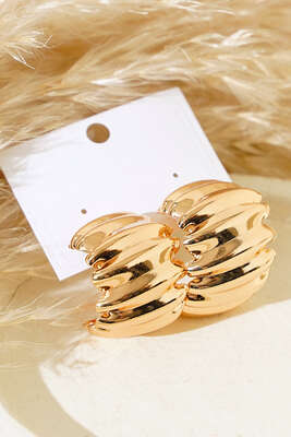 Bombeli Zigzag Küpe Gold - Küpe