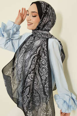 Boteh Desen Şal Antrasit 