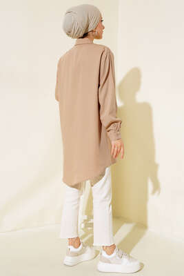 Cebi Taş Detaylı Tunik Latte - Tunik