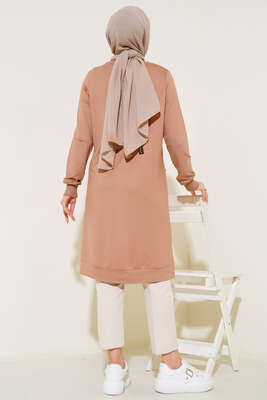 Cep Arma Detaylı Basic Tunik Bej - Tunik