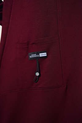 Cep Arma Detaylı Basic Tunik Bordo - Tunik