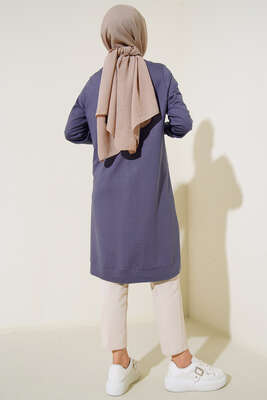 Cep Arma Detaylı Basic Tunik Gri - Tunik