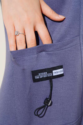 Cep Arma Detaylı Basic Tunik Gri - Tunik