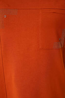 Cep Detaylı Taşlı Tunik Taba - Tunik