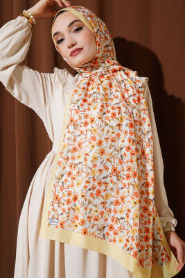 Çiçek Işıltısı Serisi Şal Sarı 