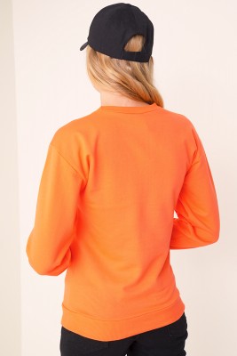 Colorado Baskılı Oranj Sweatshirt - Kadın Giyim Modelleri
