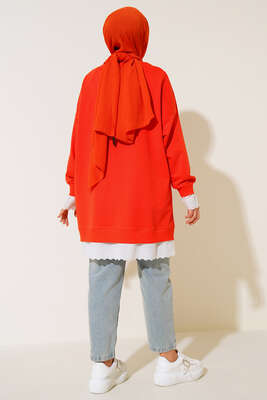 Dantel Garnili Tunik Oranj - Tunik