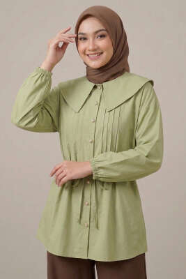 Denizci Yaka Nervürlü Tunik Çağla Yeşili - TABLO FASHİON