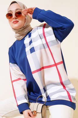 Desenli Scuba Tunik Lacivert 