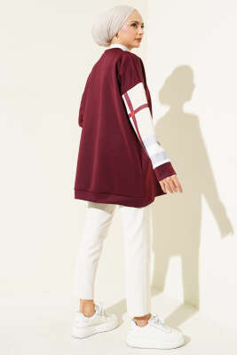Desenli Scuba Tunik Mürdüm - Tunik