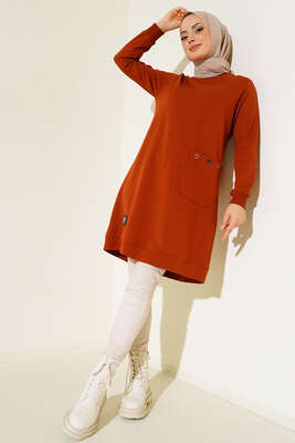 Design Free Armalı Uzun Tunik Taba - Tunik