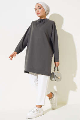 Dik Yaka Tunik Füme