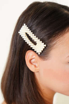 Dikdörtgen İncili Çıtçıt Toka İnci - İNCİ BİJÜTERİ