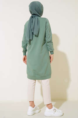 Dikiş Detaylı Mega Cepli Tunik Mint - Tunik