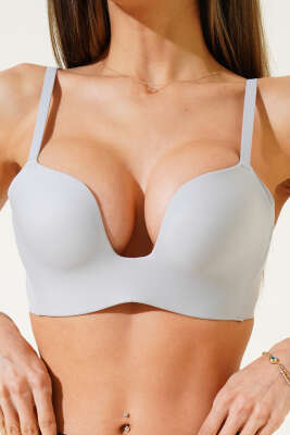 Dikişsiz Destekli Sıfır His Ziro Gram Sütyen Gri - MİSS FELİZ