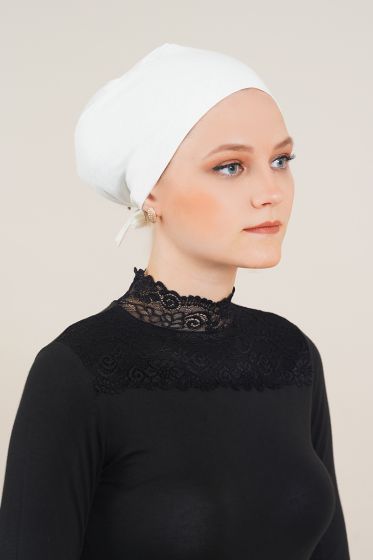 Dikişsiz Model Krem Bone - Black&White